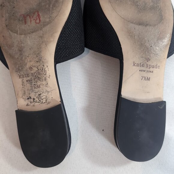 Kate Spade Maddie BEE Buzz Worthy Shoes Flats Black Gold Beaded Embroidered 7.5 - Picture 15 of 16